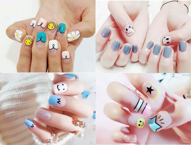 4 mẫu móng tay vẽ kí hiệu đẹp