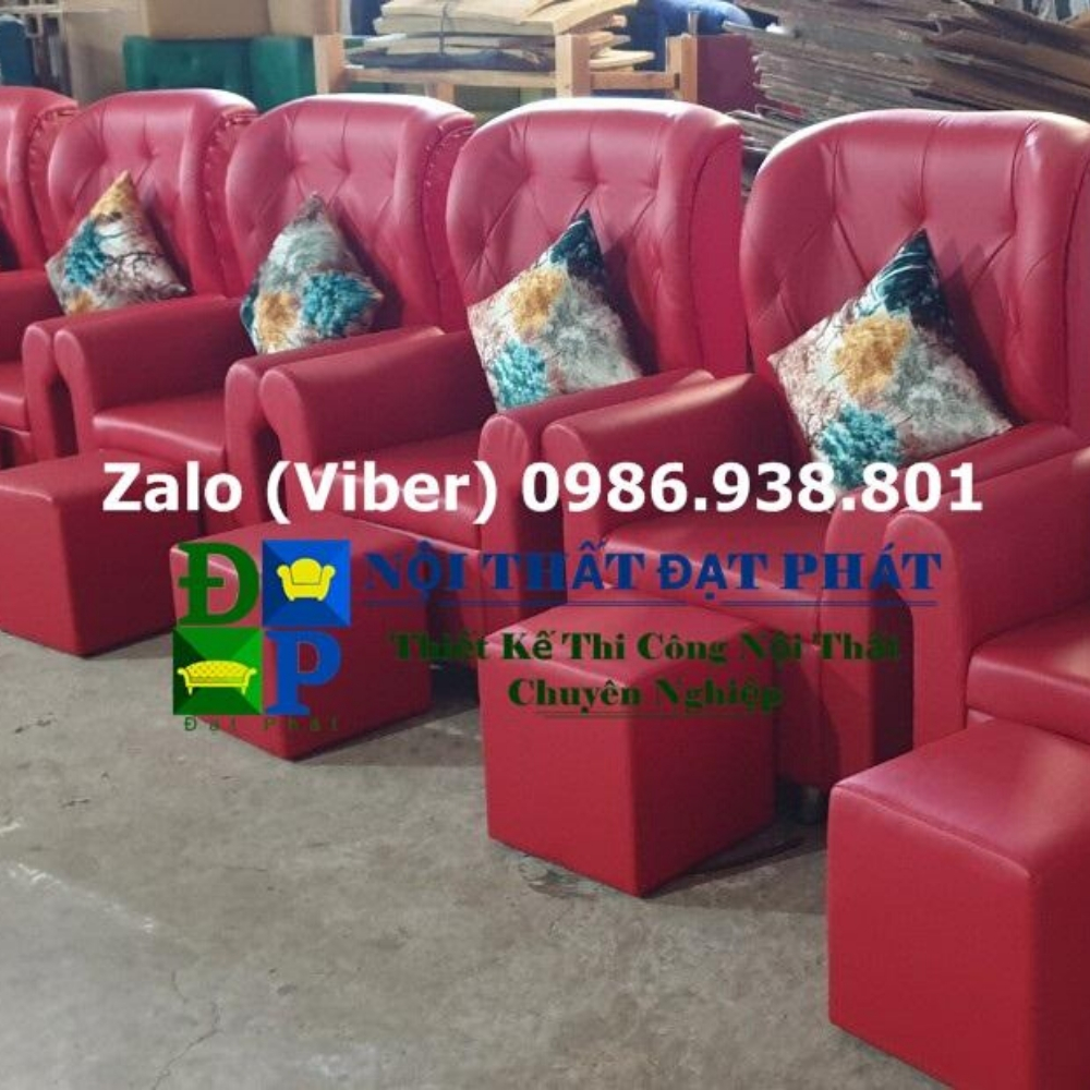 Ghế nail màu xanh ngọc Ghế nail màu xanh ngọc