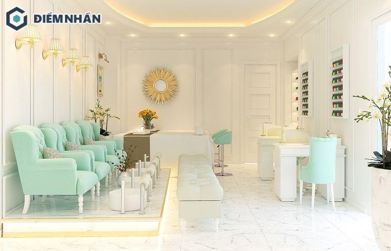 Nên chọn tone màu sáng khi thiết kế tiệm nail cho chủ mệnh hoả
