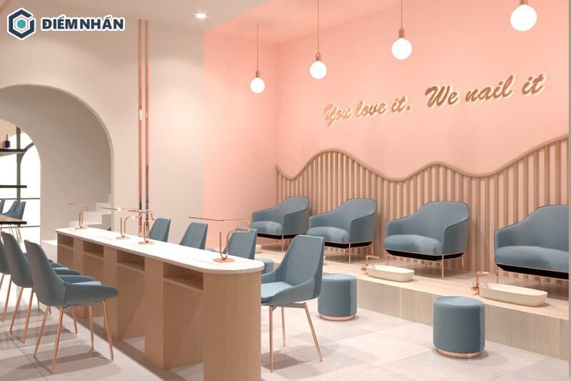 Thiết kế không gian nghỉ dưỡng ngay trong tiệm nail là ý tưởng tuyệt vời không nên bỏ qua